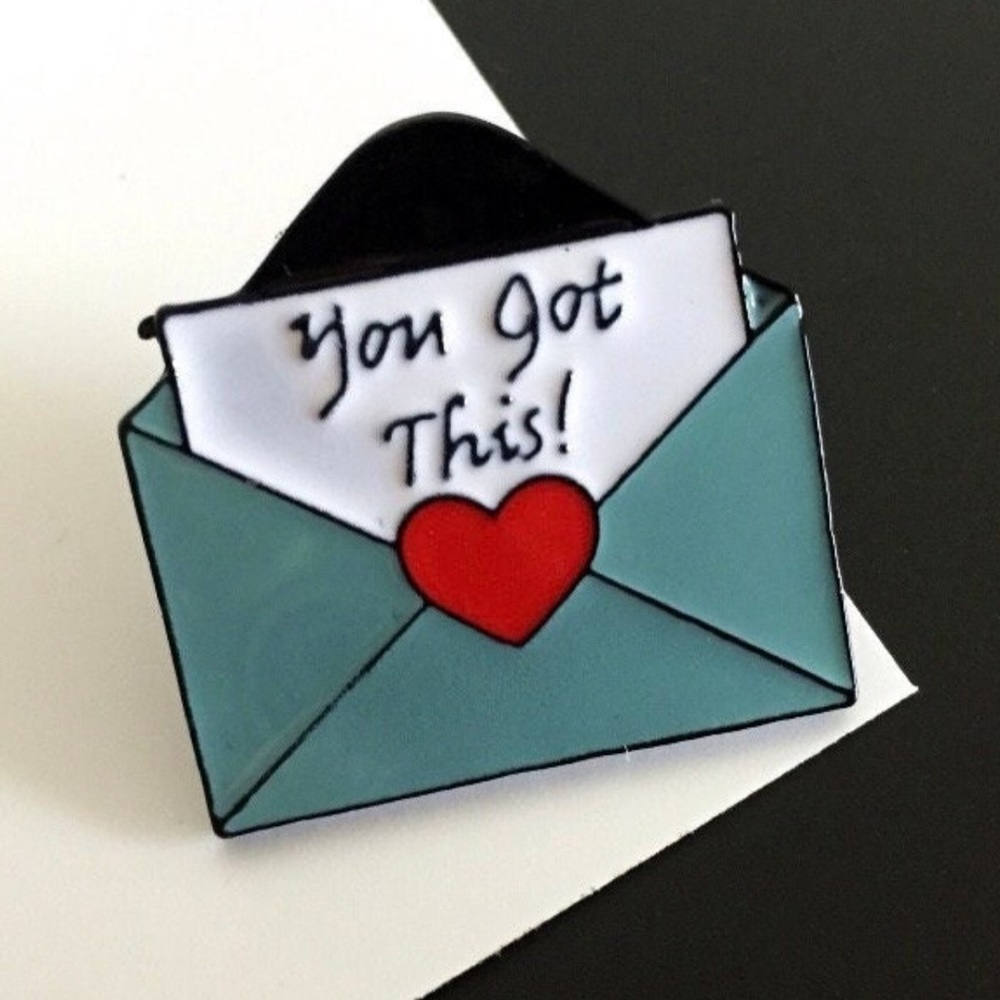 NEW| You Got This Love Envelope Letter Enamel Brooch Pin Accessories